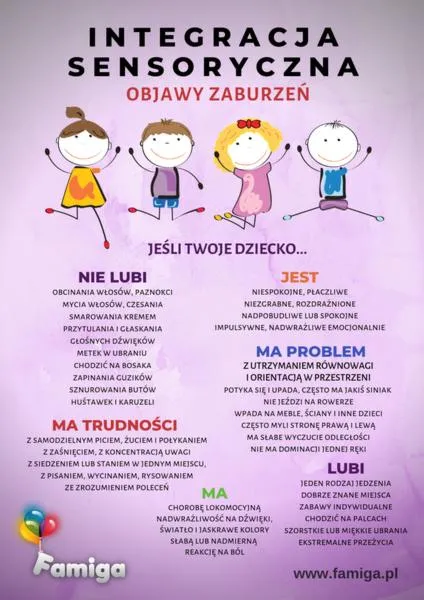 Objawy zaburzeń sensorycznych