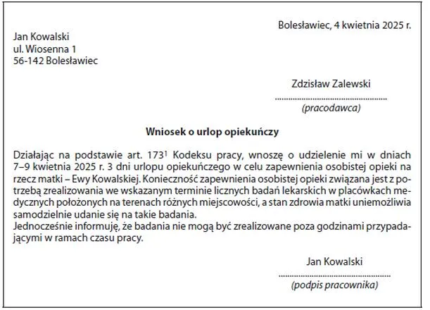 Opieka nad dzieckiem