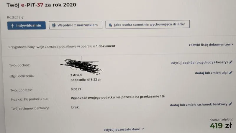 Wspólne rozliczenie z dzieckiem